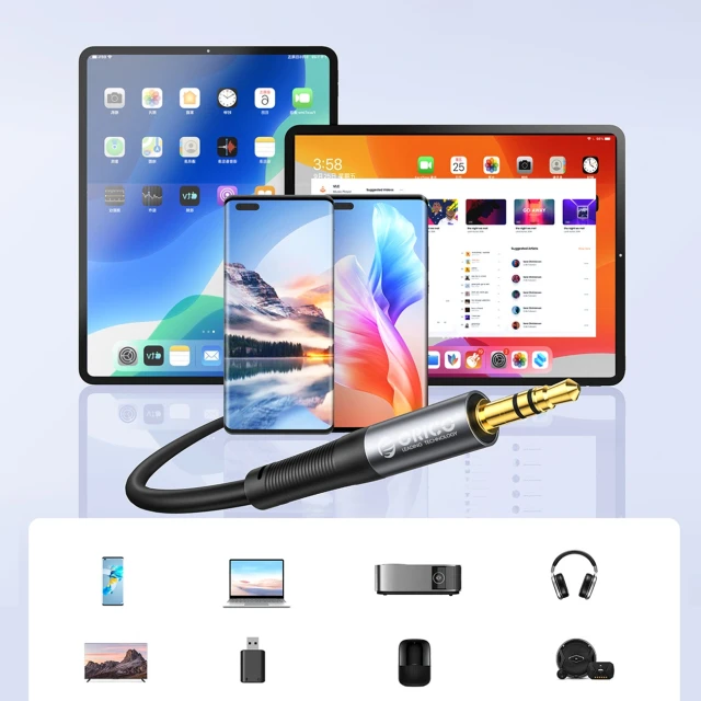 Кабель аудіо кутовий Orico AXW mini jack 3.5 mm 1 m Black (6941788820937)