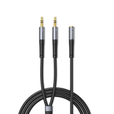 Адаптер аудіо Orico AX1 mini jack 3.5 mm розгалужувач на навушники і мікрофон 0.5 м Black (6941788821262)
