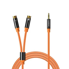 Кабель аудіо Orico AXRF 3.5mm Jack to 2x RCA Female 3m Orange (6941788821668)
