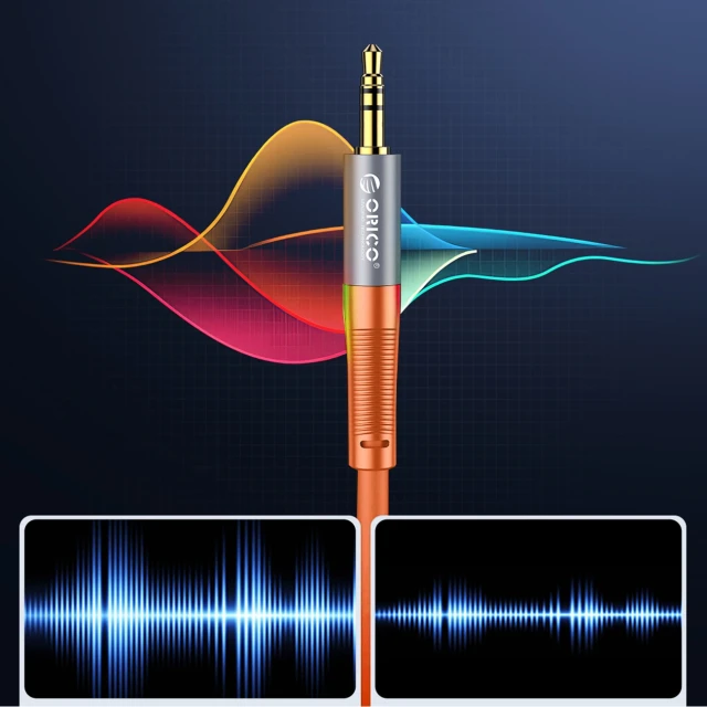 Кабель аудіо Orico AXRF 3.5mm Jack to 2x RCA Female 3m Orange (6941788821668)