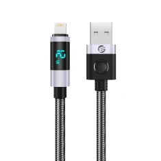 Кабель Orico LDA2L USB-A на Lightning 12 W с LED-дисплеем 0.5 м Black (6941788826427)