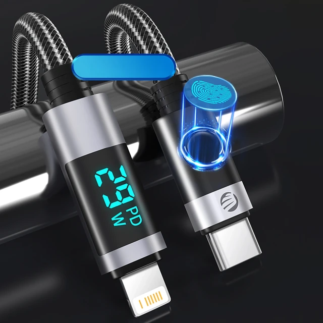 Кабель Orico LDA2L USB-A на Lightning 12 W з LED-дисплеєм 0.5 м Black (6941788826427)