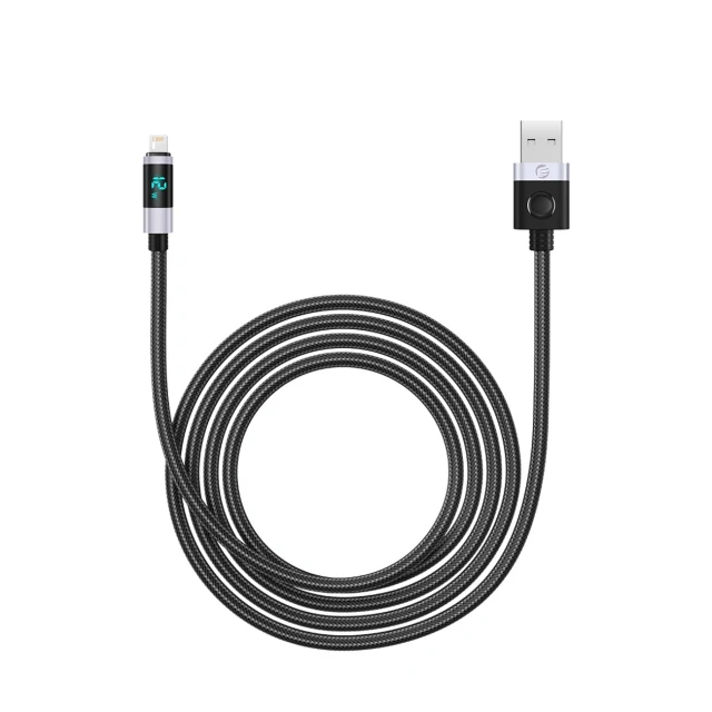 Кабель Orico LDA2L USB-A на Lightning 12 W з LED-дисплеєм 0.5 м Black (6941788826427)