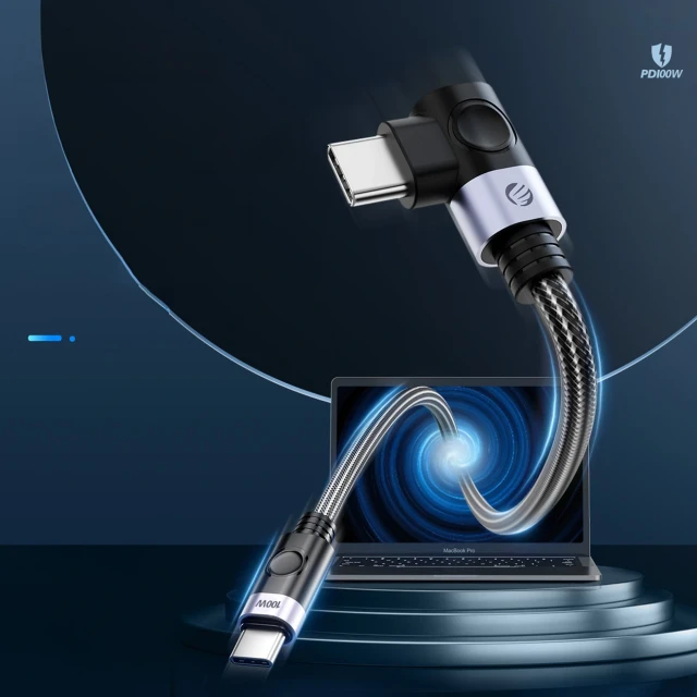 Кабель кутовий Orico C2CWT USB-C to USB-C PD 100W 20Gb/s 4K 60Hz 2м (6941788826854)