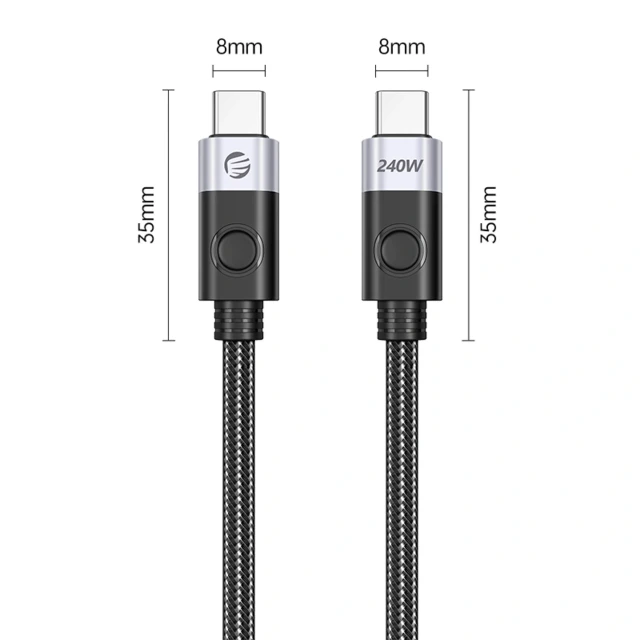 Кабель Orico CC240 USB-C to USB-C PD 240W 1.5 m Black (6941788830011)