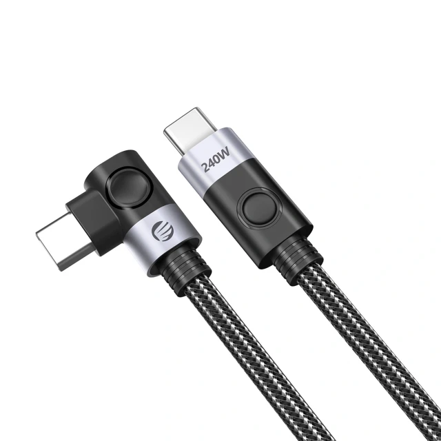 Кабель кутовий Orico CW240 USB-C to USB-C PD 240W 0.5 m Black (6941788830110)