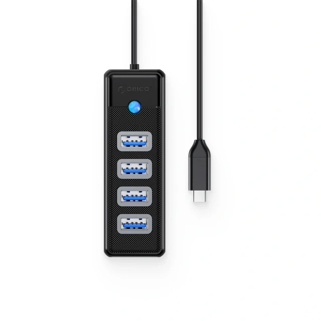 Хаб USB Orico PW4U-C3 4-портовий USB-A 3.0 1м Black (6941788855205)