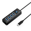 USB Hub Orico PW4U-C3 4-портовий USB-A 3.0 1.8м Black (6941788855243)