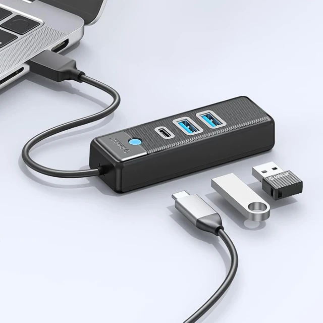 Hub USB Orico PWC2U-U3 3-port 2xUSB-A 3.0 1xUSB-C 3.0 Black