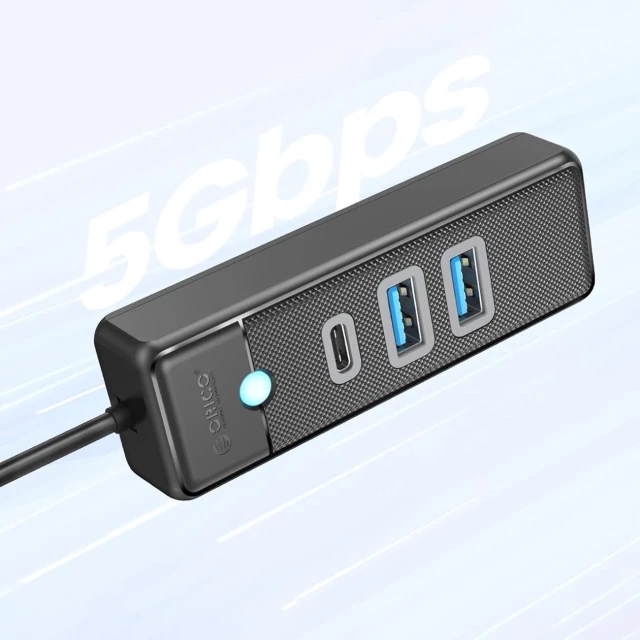 Hub USB Orico PWC2U-U3 3-port 2xUSB-A 3.0 1xUSB-C 3.0 Black
