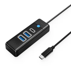 USB Hub Orico PWC2U-C3 3-Port 2x USB-A 3.0 1x USB-C 3.0 1m Black (6941788855526)