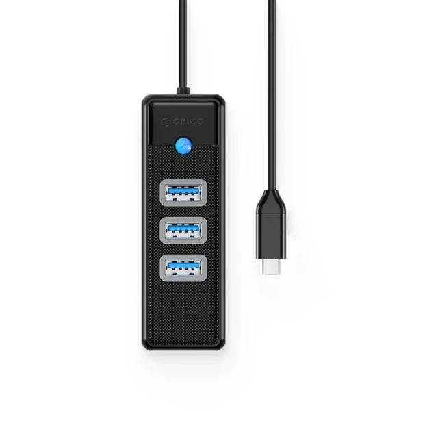 Hub USB Orico PW3UR25-C3 4-port 3xUSB-A 3.0 1xRJ45 2.5G Black