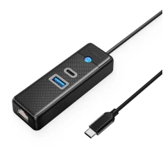 USB Hub Orico PW3UR25-C3 3-портовый USB-A 3.0 USB-C 3.0 RJ45 2.5G Ethernet 1м Black (6941788856806)