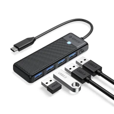 Хаб USB Orico PAPW4A-C3 4-портовий 4x USB-A 3.0 0.15м Black (PAPW4A-C3)