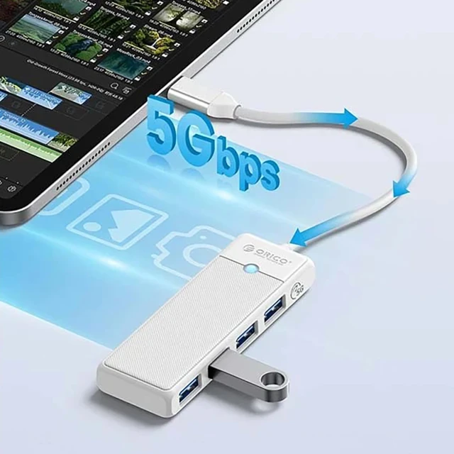 USB Hub Orico PAPW4A-C3 4x USB-A 3.0 0,15 м White (6941788869011)