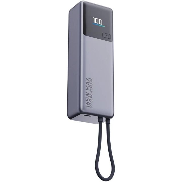 Портативний зарядний пристрій Xiaomi 165W 10000 mAh зі вбудованим кабелем Gray (6941812743614)