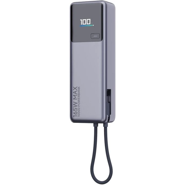Портативний зарядний пристрій Xiaomi 165W 10000 mAh зі вбудованим кабелем Gray (6941812743614)
