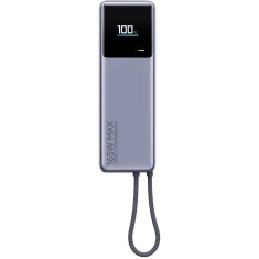 Портативний зарядний пристрій Xiaomi 165W 10000 mAh зі вбудованим кабелем Gray (6941812743614)