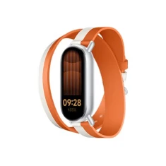 Ремінець двоколірний шкіряний Xiaomi 140-180 мм White-Orange (6941812789780)