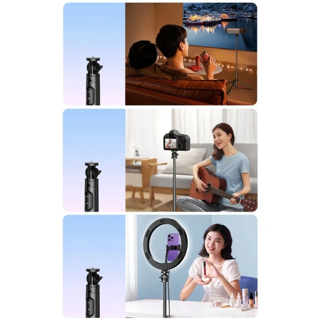 Універсальний штатив Ugreen with Stand and Bluetooth Remote Control 1.5m Black (6941876210626)