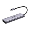 USB-хаб Ugreen CM195 5-in-1 USB-C to 2xUSB-A/HDMI/SD/TF PD Silver (15214)