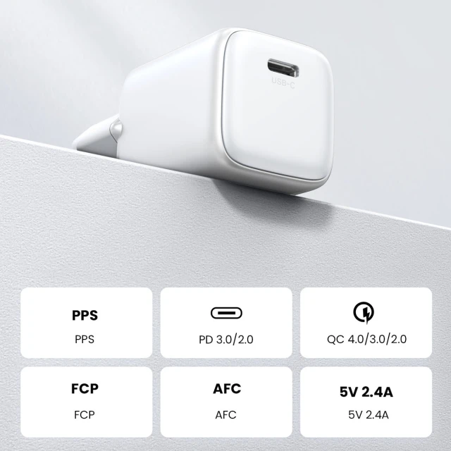 Мережевий зарядний пристрій Ugreen Nexode Mini CD319 PD 30W USB-C White (15326)