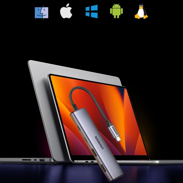USB-хаб Ugreen 4-in-1 USB-C to 2xUSB-A/2хUSB-C Grey (15395-ugreen)