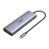 USB-хаб Ugreen USB-C to 3x USB-A | HDMI 4K | VGA | RJ45 | SD/TF | PD 100W Grey (CM498)