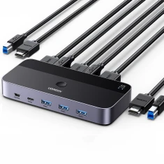 Перемикач KVM Ugreen CM664 HDMI 2в1 Black (15707)