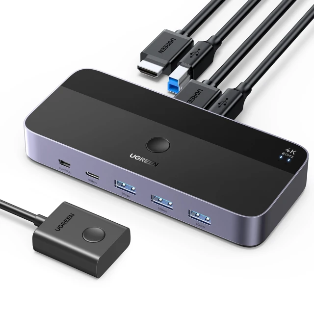 Перемикач KVM Ugreen CM664 HDMI 2в1 Black (15707)