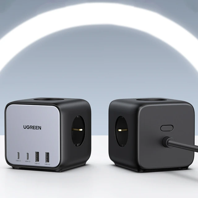 Мережевий подовжувач Ugreen 2x USB-C/2x USB-A/3x AC 65W Black (6941876221264)