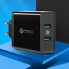 Мережевий зарядний пристрій Ugreen QC 36W 2xUSB-A Black (10216B)