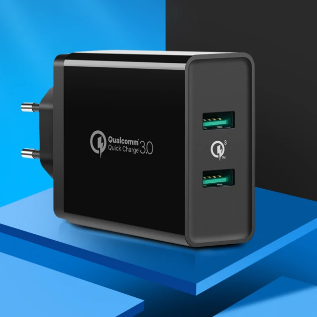 Мережевий зарядний пристрій Ugreen QC 36W 2xUSB-A Black (10216B)