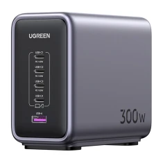 Сетевое зарядное устройство Ugreen CD333 Nexode 300W GaN USB-A  | 4x USB-C with Cable USB-C Black (6941876221820)