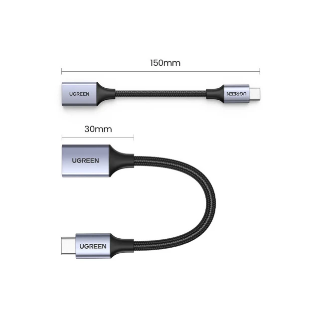 Адаптер Ugreen USB-C to USB-A 5Gb/s 0.15m Black (6941876222285)