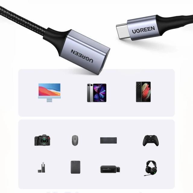 Адаптер Ugreen USB-C to USB-A 5Gb/s 0.15m Black (6941876222285)