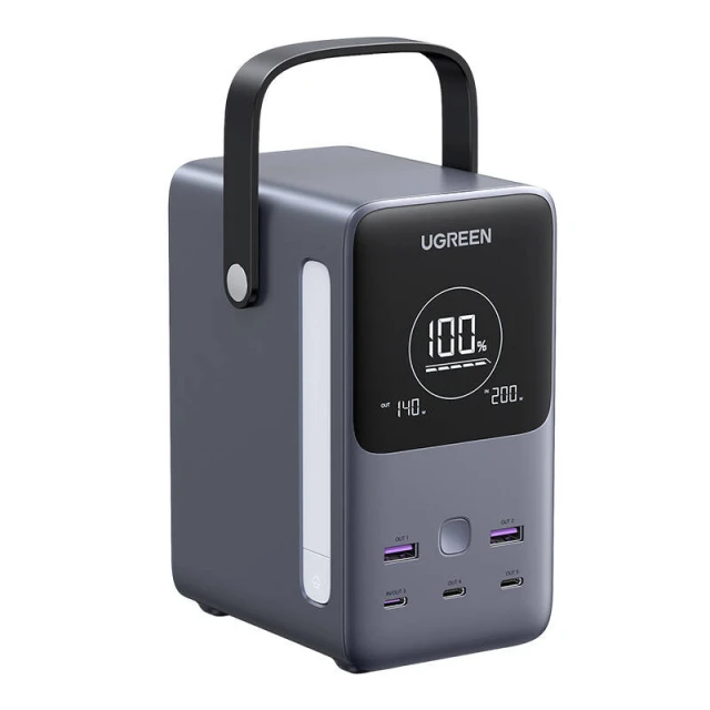 Портативний зарядний пристрій Ugreen PB770 48000mAh 300W 2x USB-A | 4x USB-C Grey (6941876222865)