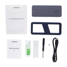 Корпус для жорсткого диска Ugreen CM777 NVMe/SATA USB-C with USB-C Cable Black (6941876226658)