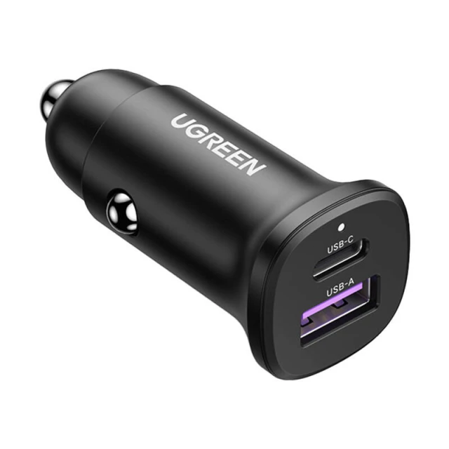 Автомобільний зарядний пристрій Ugreen EC305 USB-C | USB-A Black (6941876228454)