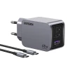 Мережевий зарядний пристрій Ugreen Nexode Pro 65W USB-A | 2x USB-C with Cable USB-C 1.5 m  Black (6941876228713)