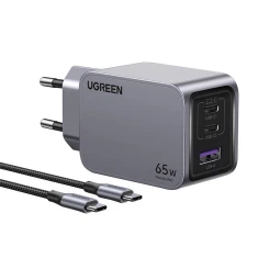 Сетевое зарядное устройство Ugreen Nexode Pro 65W USB-A | 2x USB-C with Cable USB-C 1.5 m  Black (6941876228713)