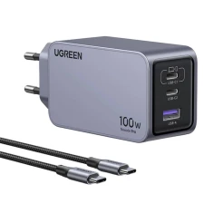 Сетевое зарядное устройство Ugreen Nexode Pro 100W GaN USB-A | 2x USB-C Grey (6941876228744)