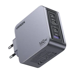 Сетевое зарядное устройство Ugreen Nexode Pro 160W GaN USB-A | 3x USB-C Grey (6941876228775)