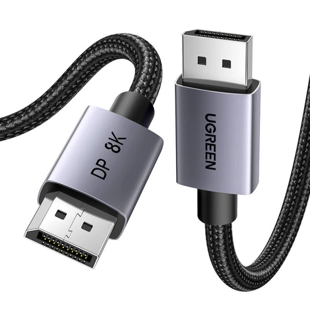 Кабель Ugreen DisplayPort 1.4 8K 60Hz 32.4Gbps 1m Black (6941876229031)