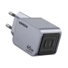 Мережевий зарядний пристрій Ugreen Nexode Pro 45W 2x USB-C Grey (6941876230082)
