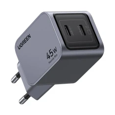 Сетевое зарядное устройство Ugreen Nexode Pro 45W 2x USB-C Grey (6941876230082)