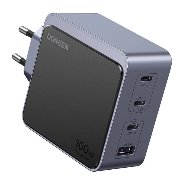 Сетевое зарядное устройство Ugreen Nexode Air 100W 3x USB-C | USB-A Grey (6941876230433)