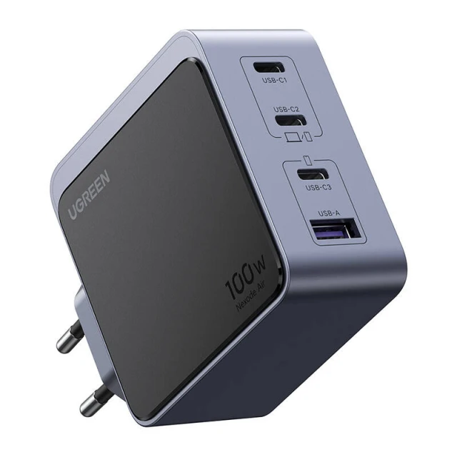 Сетевое зарядное устройство Ugreen Nexode Air 100W 3x USB-C | USB-A Grey (6941876230433)