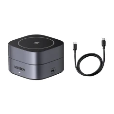 Беспроводное зарядное устройство Ugreen W256 2-in-1 для iPhone | AirPods with cable USB-C 1 m 20W Black (6941876232789)