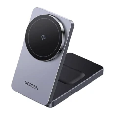 Магнитная беспроводная зарядка Ugreen W706 2в1 15W Black with MagSafe (45023)